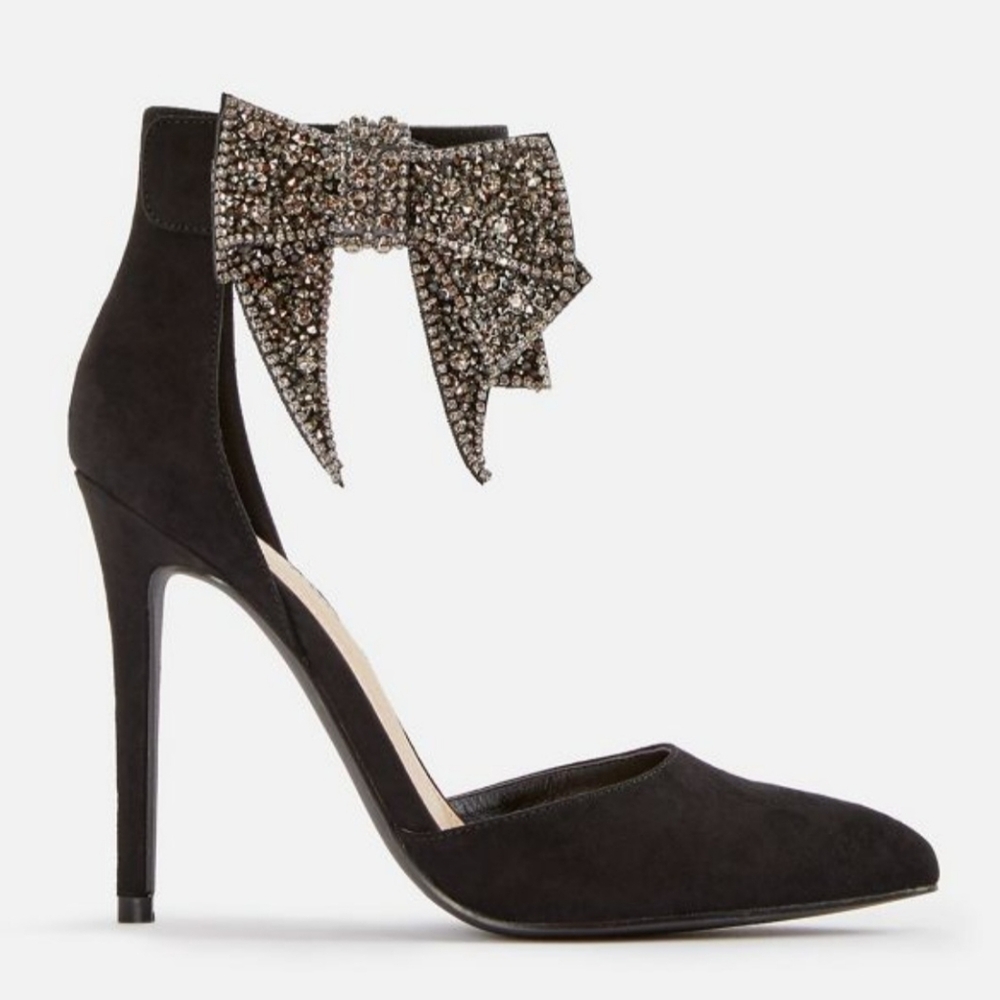 JustFab Lucy bow pump black